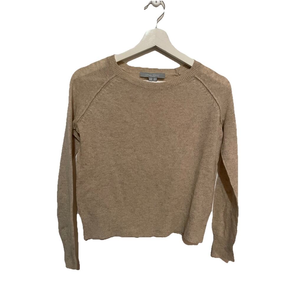 Sea Bleu Womens Cashmere Knit Crewneck Sweater Top Tan Size XS‎
